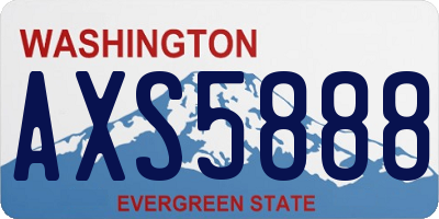 WA license plate AXS5888
