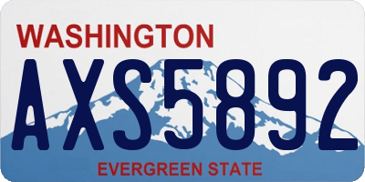 WA license plate AXS5892