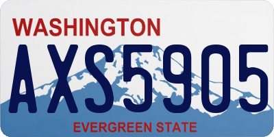 WA license plate AXS5905