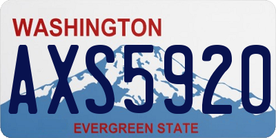 WA license plate AXS5920