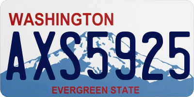 WA license plate AXS5925