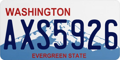 WA license plate AXS5926