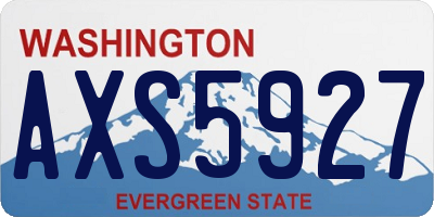 WA license plate AXS5927