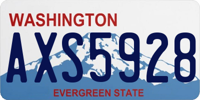 WA license plate AXS5928