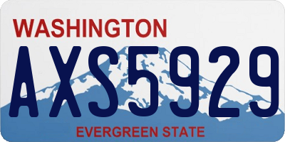 WA license plate AXS5929