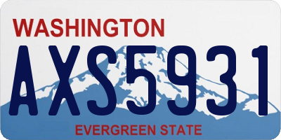 WA license plate AXS5931