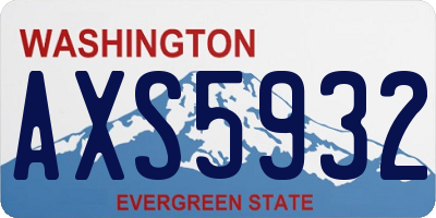 WA license plate AXS5932