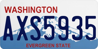 WA license plate AXS5935