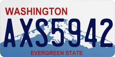 WA license plate AXS5942