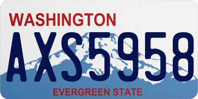 WA license plate AXS5958