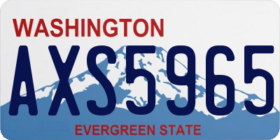 WA license plate AXS5965