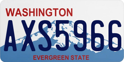 WA license plate AXS5966