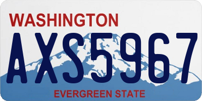WA license plate AXS5967