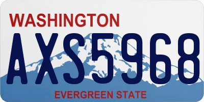 WA license plate AXS5968