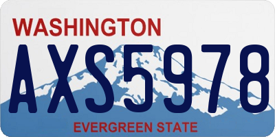 WA license plate AXS5978