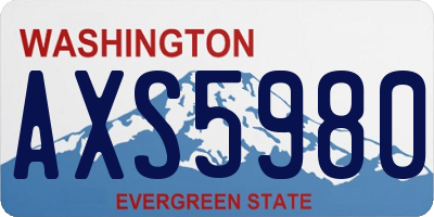 WA license plate AXS5980