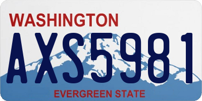 WA license plate AXS5981
