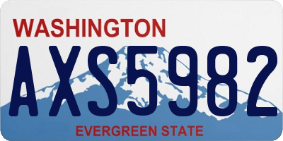 WA license plate AXS5982