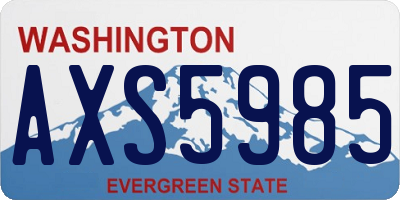 WA license plate AXS5985
