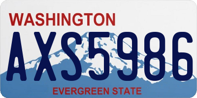 WA license plate AXS5986