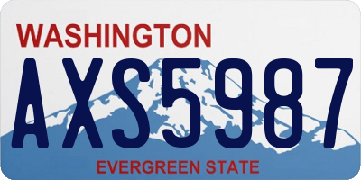 WA license plate AXS5987