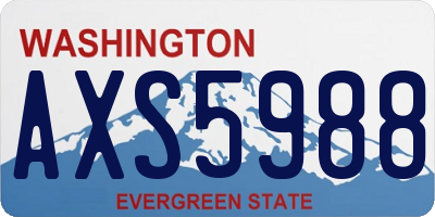WA license plate AXS5988