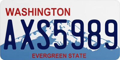 WA license plate AXS5989