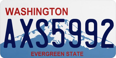 WA license plate AXS5992