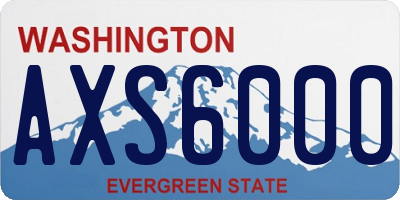 WA license plate AXS6000