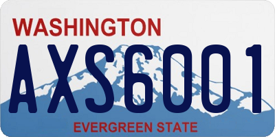 WA license plate AXS6001