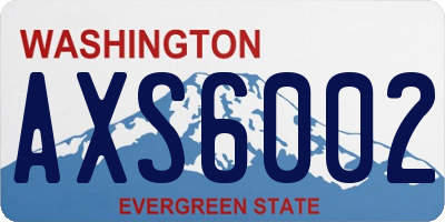 WA license plate AXS6002