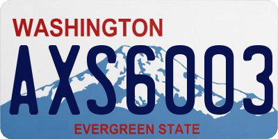 WA license plate AXS6003