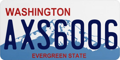 WA license plate AXS6006