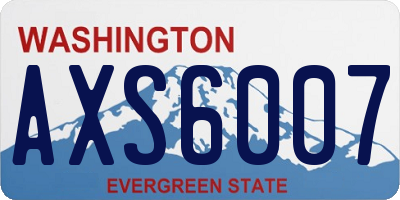 WA license plate AXS6007