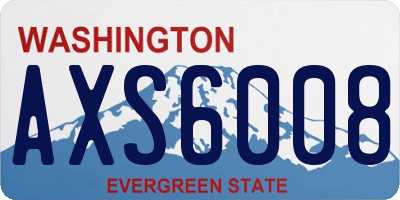 WA license plate AXS6008