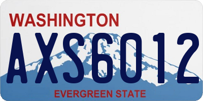 WA license plate AXS6012