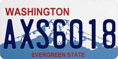 WA license plate AXS6018
