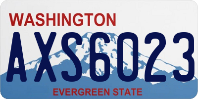 WA license plate AXS6023