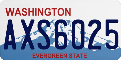 WA license plate AXS6025