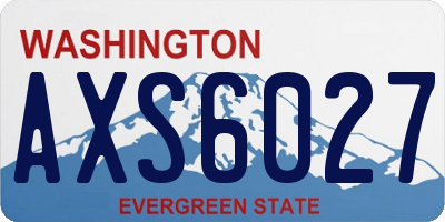 WA license plate AXS6027