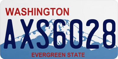 WA license plate AXS6028