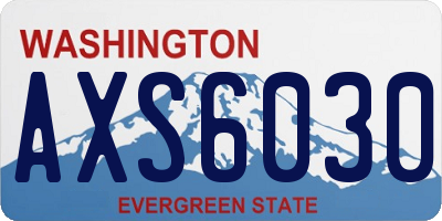 WA license plate AXS6030