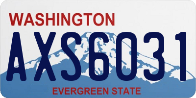 WA license plate AXS6031