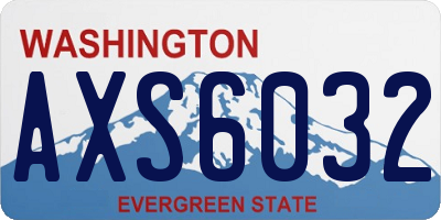 WA license plate AXS6032