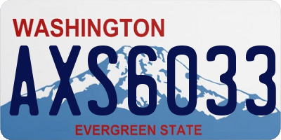 WA license plate AXS6033