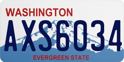 WA license plate AXS6034