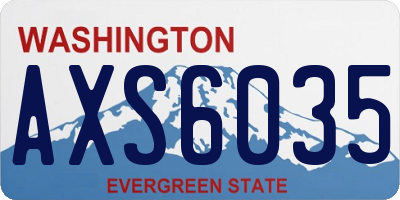 WA license plate AXS6035