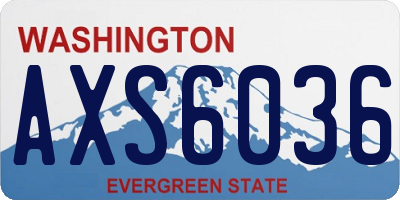 WA license plate AXS6036