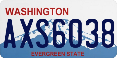 WA license plate AXS6038