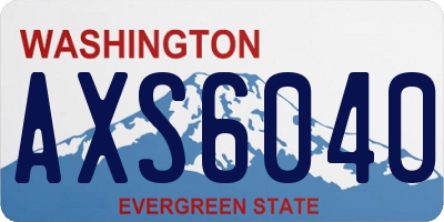 WA license plate AXS6040